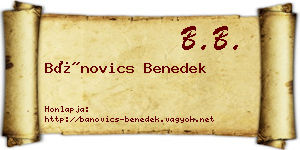 Bánovics Benedek névjegykártya