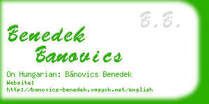 benedek banovics business card